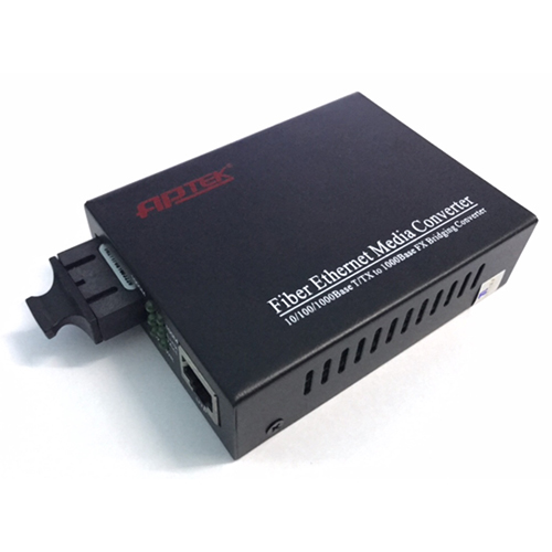 APTEK Media Converter Gigabit PoE, Tx1310/Rx1310, Single Mode, 2 sợi, 20km