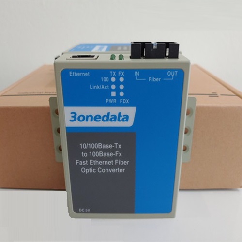 Bộ chuyển đổi quang điện 1 cổng Ethernet 3onedata MODEL1100-M-SC-2KM (Dual fiber, Multi-mode, SC, 2KM)