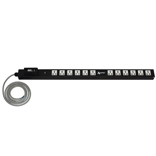Ổ điện 12 cổng có cầu giao cho tủ mạng AMTEC AMP112-MCB16