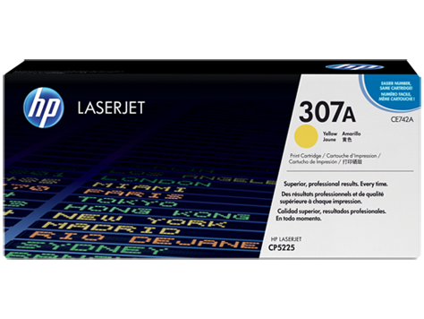 Mực in HP 307A Yellow LaserJet Toner Cartridge (CE742A) HP Color LaserJet Pro CP5225 Series
