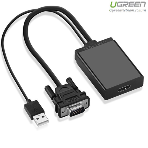 Cáp chuyển đổi HDMI to VGA có Audio Ugreen 40213