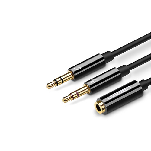 Cáp Audio Ugreen 20898 3.5mm sang 2 đầu Mic và Tai nghe